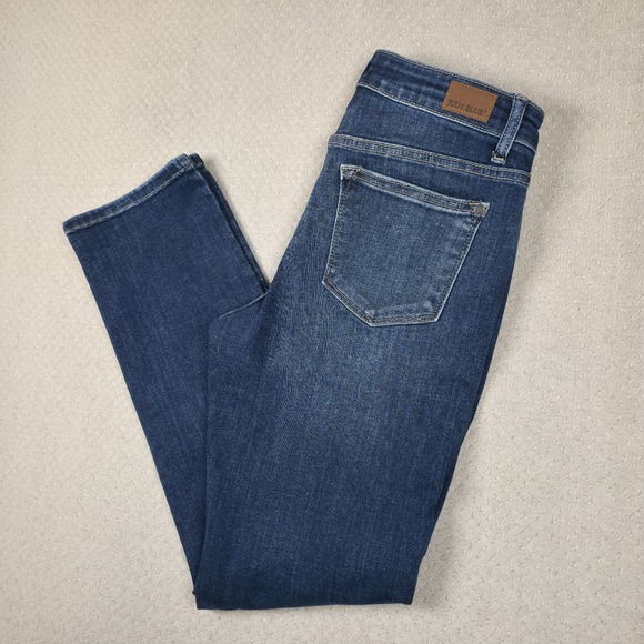 Judy Blue Straight Leg Jeans Womens Size 7/28 High Rise Tummy Control Stretch - Picture 1 of 13